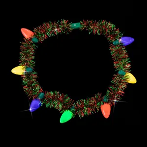 Weihnachten LED Lamelle Halskette bunte Glühbirnen festliche Party Verkleidung Zubehör