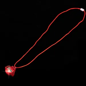 Collana luminosa di Natale ciondolo accessorio maglione con cordino rosso e luce.