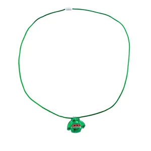 Natale verde maglione collana ciondolo luminoso festa vacanza gioielli accessorio