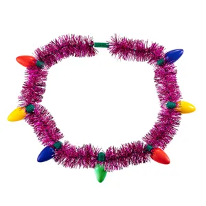 Collana con orpelli luminosi di Natale accessorio di modo di festa festiva per evento di festa