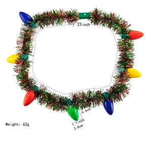 Weihnachts LED leuchtende Licht Halskette festliche Party dekorative Lametta Zubehör Schmuck