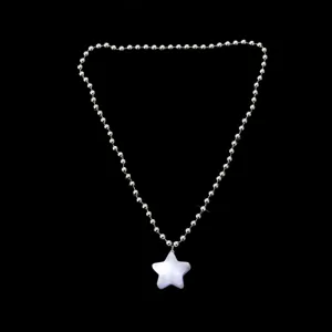 Weihnachten Stern Anhänger leuchtende Perlenkette Damen Party Festival Geschenk Schmuck