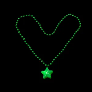 Grüne Perlen Stern Halskette leuchtender Anhänger für Festival Party Modeschmuck Geschenk