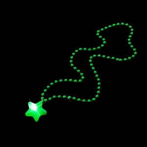 Grüne leuchtende Stern-Halskette, glühende Perlenkette Anhänger für Weihnachts-Partygeschenk.
