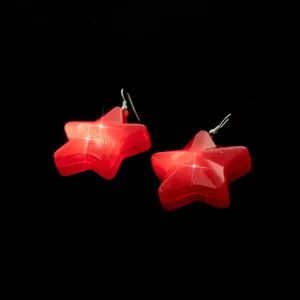 Rode ster oorbellen lichtgevende ster hangende oorbellen voor kerstfeest cadeau sieraden