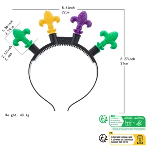 LED Carnival Headband Mardi Gras Party Light Up Hair Hoops Festive Costume Accessories