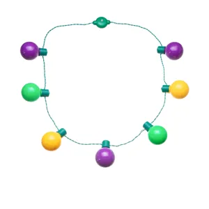 LED light up bulb necklace, colorful festive carnival party glowing jewelry accessory for adults.