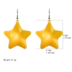 Luminous gele ster oorbellen glow in the dark hanger sieraden cadeautje voor vrouwen.