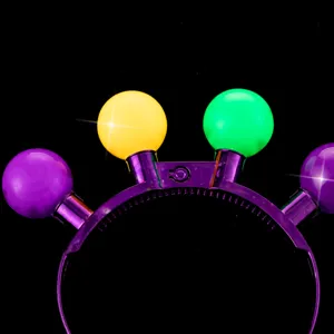 LED leuchtender Karneval Haarreif bunte runde Kugel Party Festival Haarschmuck Festlicher Haarreif