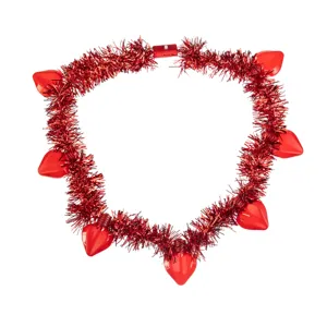 Valentinstag rote Lametta LED Kette leuchtendes Herz Glühbirne Party Kostüm Festival Requisite