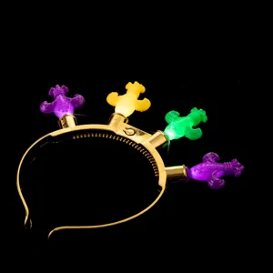 Karneval blinkender LED Haarreif mit bunten Lilien Party Haarschmuck Festlich