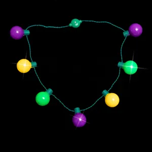 LED light-up carnival necklace with colorful bulbs, perfect for festival party and fun events.
