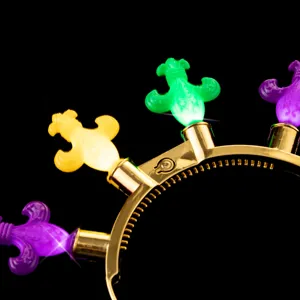 LED Karneval Leucht Haarreif Detail Ansicht, farbige leuchtende Lilien Party Haarschmuck