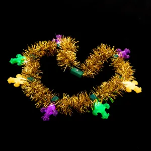 Beleuchtete Karneval-Lametta-Kette mit LED-Lilien-Lichtern für Party- und Festivaldekoration.