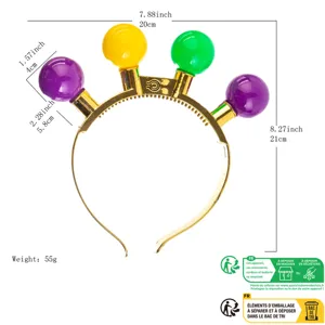 Karneval leuchtender Haarreif bunte Kugeln Licht Festival Party Haarschmuck Accessoire