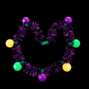LED Leuchtende Lametta Kette Bunte Glühbirnen Karneval Party Kostüm Deko Accessoire