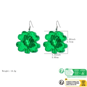 LED Leuchtende Grüne Kleeblatt Ohrringe St. Patricks Day Party Schmuck Accessoire