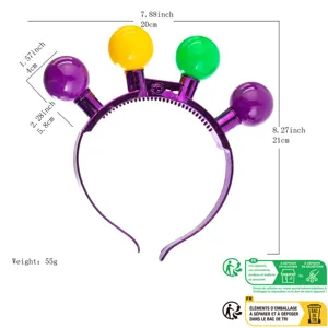 LED leuchtender Karneval Haarreif mit bunten Kugellichtern fur Party Fest Kostum Deko.