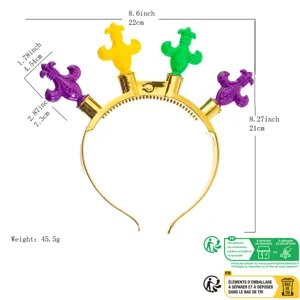 Karneval LED Haarreif Party Kopfschmuck bunter Fleur de Lis Festival Kostüm für Damen