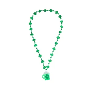 Collar luminoso de trébol verde de San Patricio para accesorios de fiesta infantil