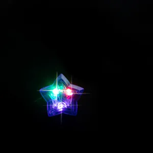 Nahaufnahme des leuchtenden Stern-LED-Rings mit bunten Lichtern und klarem Design.