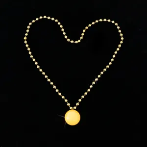 Carnival Glowing Necklace Nightclub Party Disco Ball Pendant Bead Chain Neon Light Up Jewelry Gift For Women