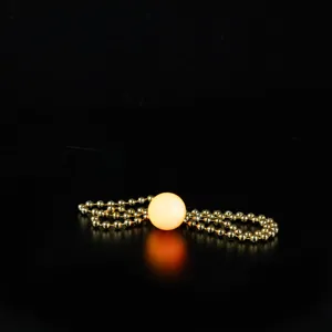 Glowing ball bead chain necklace, luminous disco pendant for party night club fashion style.