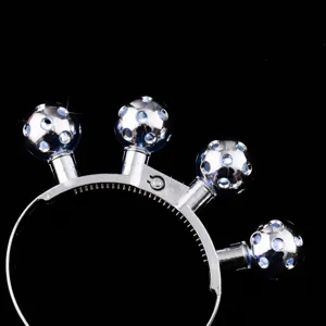 Serre-tête boule disco LED festival accessoire cheveux lumineux argent détail 1pc