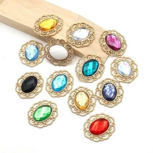 Hollow metal acrylic base diy hair accessories craft jewelry making charms decorative findings