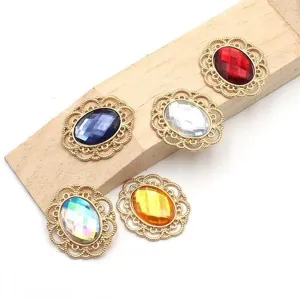 Oval hollow metal acrylic base DIY hair accessories jewelry craft findings material decorative