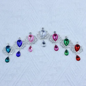 Alloy rhinestone crown teardrop DIY pendant accessories for handmade clothing & hair clips