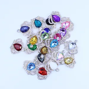 Bunte Strass-Kronen-Legierungsknöpfe für DIY-Handwerk, Kleidung, Taschen und Haarschmuck-Accessoires.