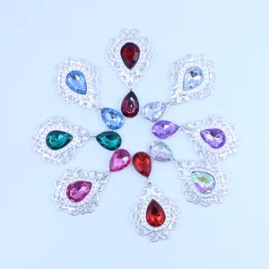 Legering acryl druppel hanger strass knop DIY ambacht kleding accessoires sprankelend
