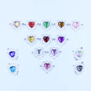 Heart rhinestone alloy DIY accessories for clothing, bags and hair decoration crafts.