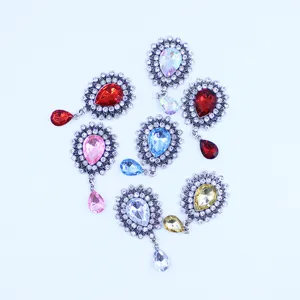 Pendentif strass argent antique alliage acrylique coloré DIY vêtement accessoire de cheveux.