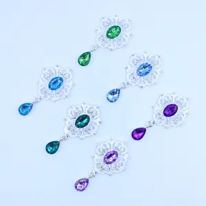 Zilveren legering strass bloem hanger DIY kristal bedels voor kleding tas decoratie accessoire