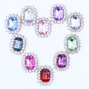 Colorful alloy crystal rhinestone patches for DIY hair bows shoes accessories jewelry making