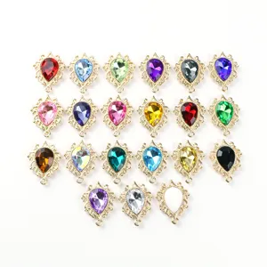 Alloy Hollow Lace Teardrop Acrylic Pendant DIY Handmade Hair Accessory And Earring Jewelry Making Material