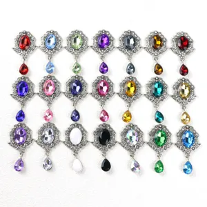 Baroque vintage rhinestone collar pendants multicolored crystal DIY fashion dress jewelry accessories