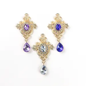Retro baroque alloy rhinestone drop pendant jewelry accessories for exquisite DIY crafts.