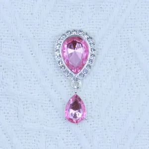 Silver large teardrop rhinestone pendant DIY jewelry accessory for shoes and bags crafting components