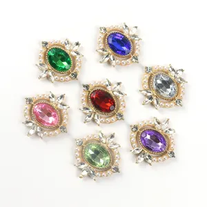 Accessoires DIY en verre et strass perle en alliage de gros pour décoration de vêtements.
