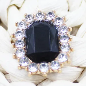 Alloy crystal rhinestone DIY shoe charm decorative buckle black gemstone fashion accessory patch