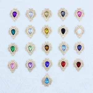 DIY lace alloy base acrylic teardrop gemstone charms for earrings brooch jewelry making