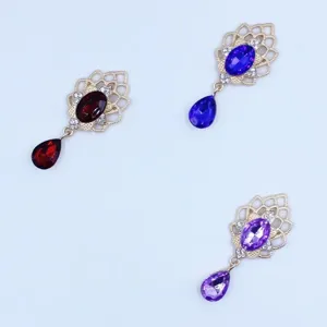 23x51mm alloy rhinestone acrylic pendant gold DIY jewelry accessory necklace drop charm