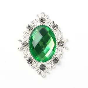 Diamond alloy green rhinestone buckle DIY craft accessory for shoes bags hair decor