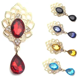 Detailed view of 23x51mm alloy rhinestone acrylic teardrop pendant jewelry making accessory