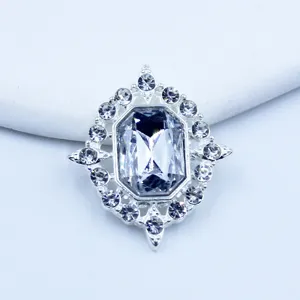 Silver alloy rhinestone decorative crystal diamond button for DIY handmade clothing shoes details.