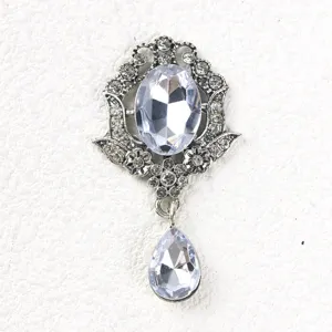 Vintage baroque rhinestone collar brooch pendant clear crystal DIY vintage court style accessory