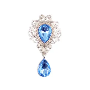 Goudkleurige legering blauwe druppel strass hanger DIY sieraden accessoire mooie decor.